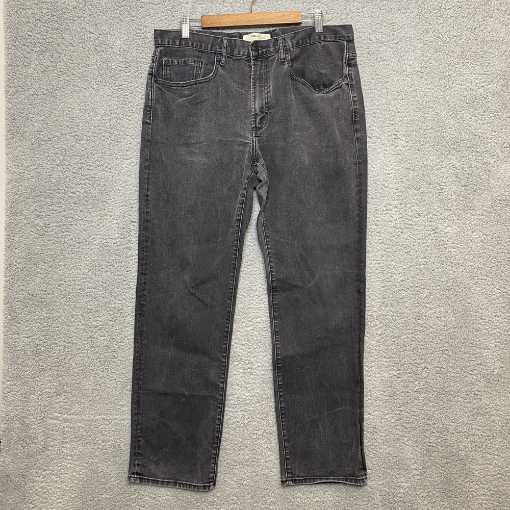 Gap Jeans Men 36x32 Black Denim Slim Straight Biker Grunge Punk Gothic